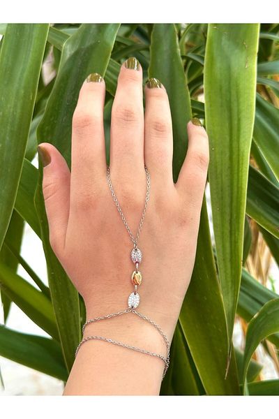 BY YASİN TOPÇU Gold-Sapphire Mosaic Hand Chain – Steel
