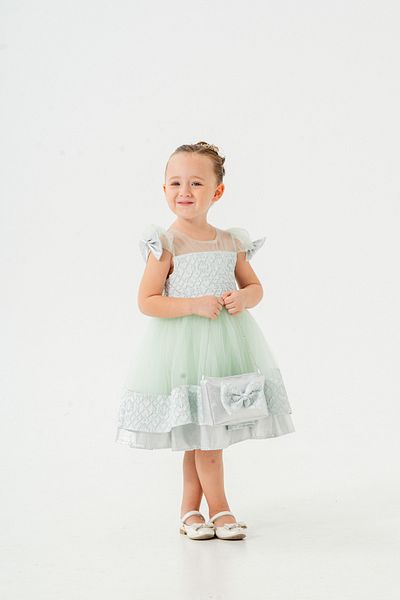 Eray Kids Tulle Girl's Evening Dress, Sparkling Layered Skirt, Princess Dress, Bag Gift, Age 4-7
