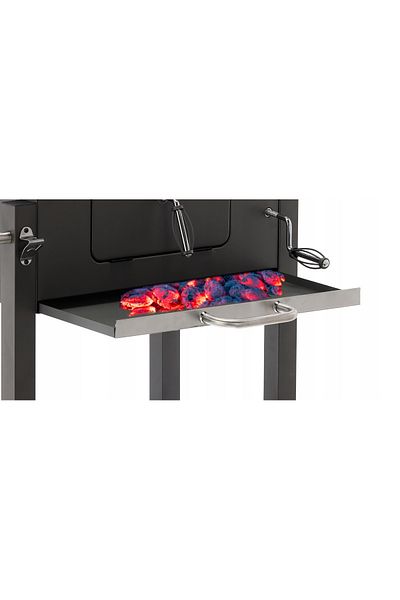 SERSIMO Gratar dreptunghiular pe carbuni, cu suport lateral si termometru capac, 115x60x108cm