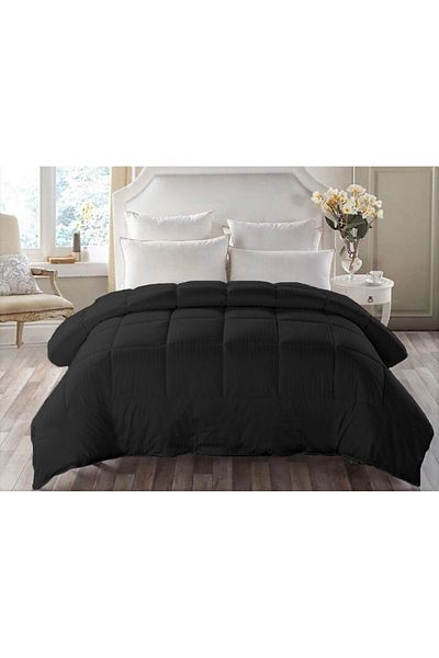 Five Store Microfiber quilted duvet, damask cover for summer, 200 g/sqm, black, 210x230 cm