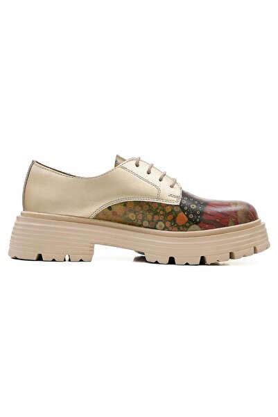 Dogo Women's Vegan Leather Cream Casual Shoes - Shine Design