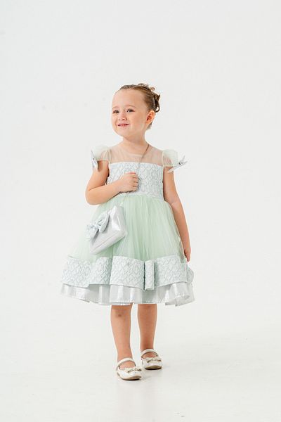Eray Kids Tulle Girl's Evening Dress, Sparkling Layered Skirt, Princess Dress, Bag Gift, Age 4-7