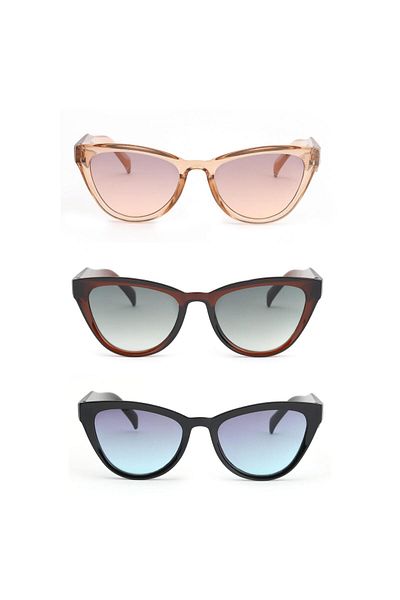 Lozzo Triple Advantage Set Women's Uv400 Protection Cat Eyes Sunglasses 23028