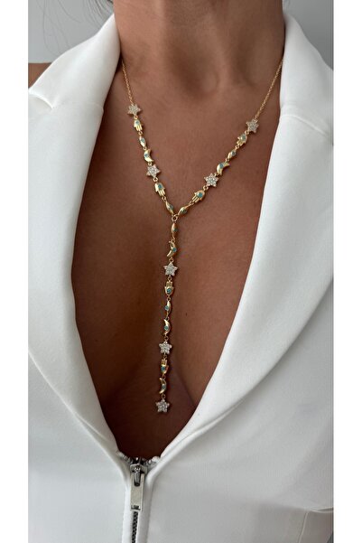 Vi store İthal Mavi Opal taşlı Y Kolye