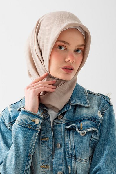 nisaNCa Eșarfă jacquard din bumbac moale – țesătură naturală, ușoară și respirabilă – eșarfă Bamboo Cashew cu textura moale
