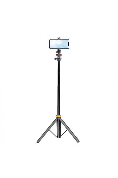 OEM 2-in-1 Telescopic Photo Tripod for Phone, Camera and GoPro with Remote Control and Bag, Black