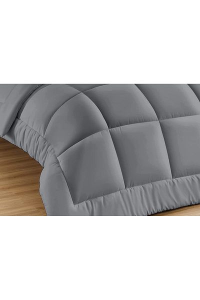 Five Store Pilota matlasata cu microfibra, invelis din bumbac ranforce pentru iarna, 400 g/mp, gri, 180x210 cm