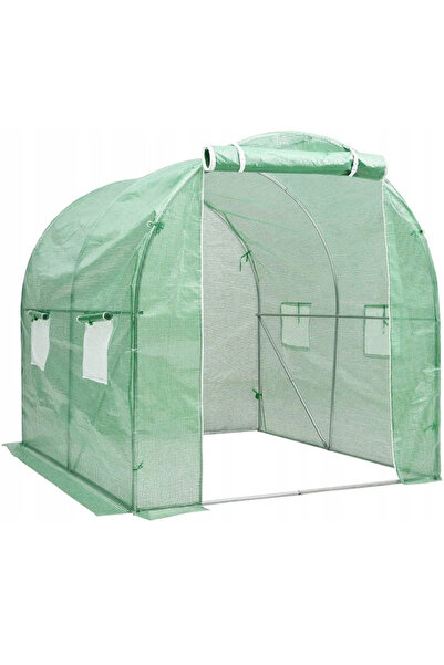 SERSIMO Sera de gradina, tip tunel cu cadru metalic, 200x200cm, verde, 4 mp