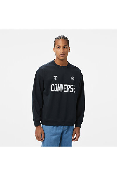 Converse Retro Chuck Soccer Crew Erkek Siyah Sweatshirt