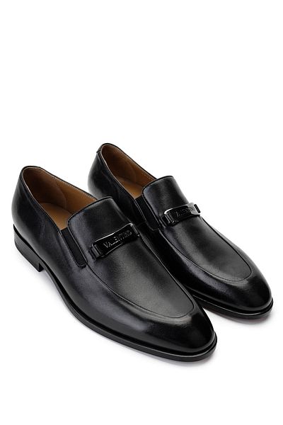 Valentino Men's Genuine Leather Black Loafer Shoes