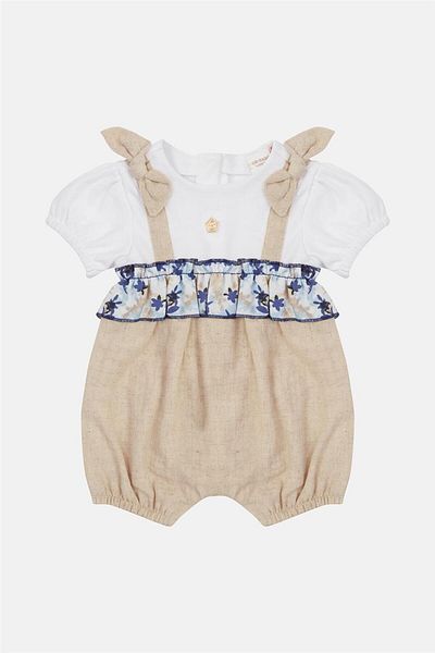 Layette Baby Girl Beige Overall