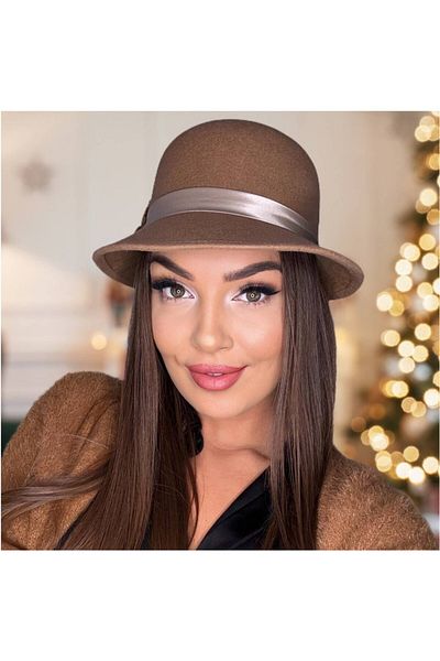 Confortino Luxury women's felt hat with small brims - ONE SIZE, ADJUSTABLE