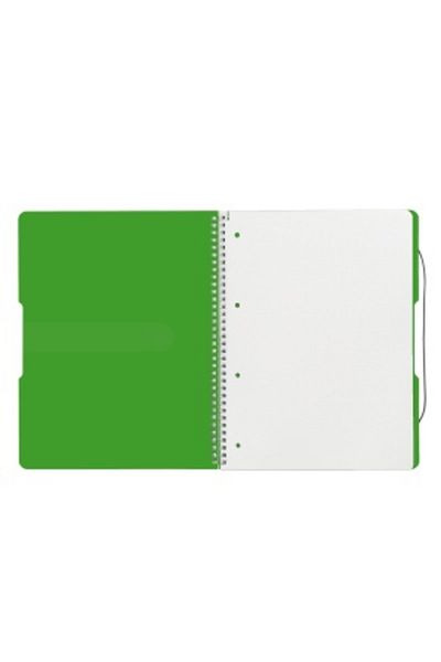 Herlitz EOTG Spiral Notebook A4, Color Green, Material PP, 80 Sheets, Grid Format, Elastic Band