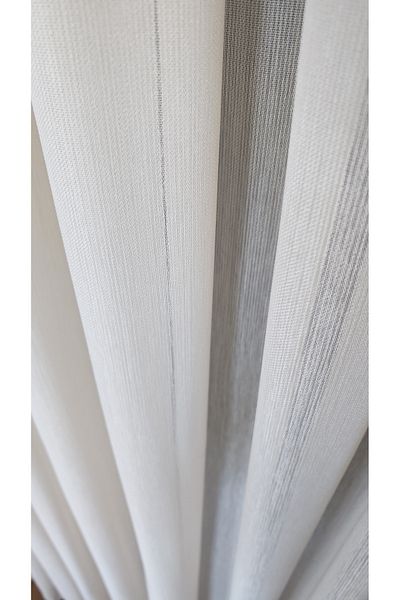 Yuka Cappuccino Organic Bamboo Tulle Curtain 1/3 Tight Pleated Non-Wrinkle Ironing Ask Not Skirt Lead