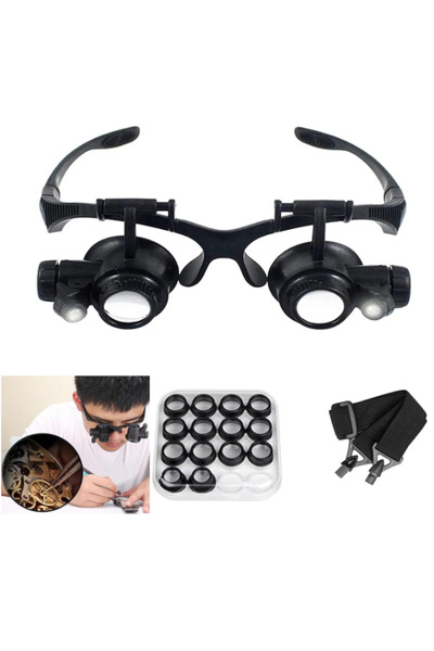 MakroOptik Yüksek Büyütmeli Gözlük Tipi Çiftli Büyüteç