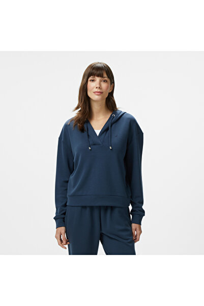Nautica Kadın Lacivert Regular Fit Kapüşonlu Sweatshirt
