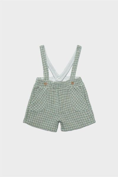 Layette Baby Boy Patterned Bib and Brace Overall