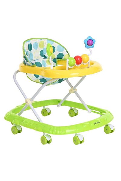 divendi-ro 8-wheeled baby walker, 2 in 1, height adjustable, plastic, 67X55X32 cm, green/blue/pink, Blue