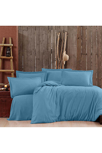 Five Store Fitted sheet with elastic in damask, density 130 g/m2, sky blue, 160 x 200 cm, 1 pc.