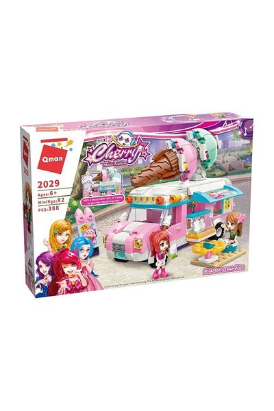 Qman Cherry Mew Mew Music Festival Ice Cream Truck Building Set 388 Pieces