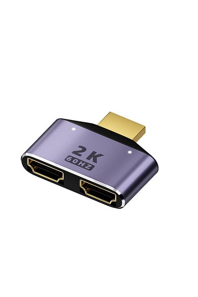 silabor محول HDTV 1 في 2 بدقة 2K عالية الدقة مع مؤشر منفذ التوصيل والتشغيل