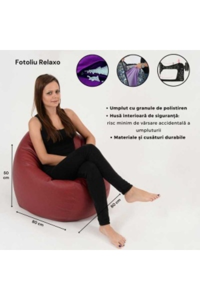 Pufrelax Fotoliu Relaxo, Material Impermeabil - Blue Royal