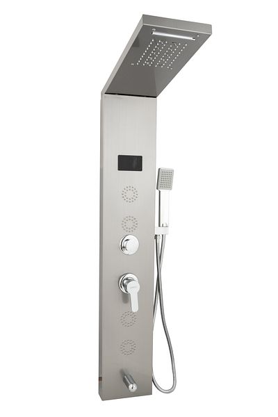 Trendy's TRENDY'S hydromassage shower panel, stainless steel, 5 functions, digital with LED, satin gray