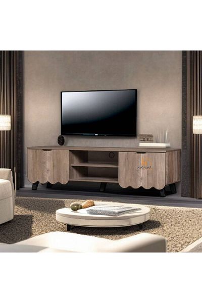 Al Saada Home TV Unit - 180×40×45cm - Brown Grey