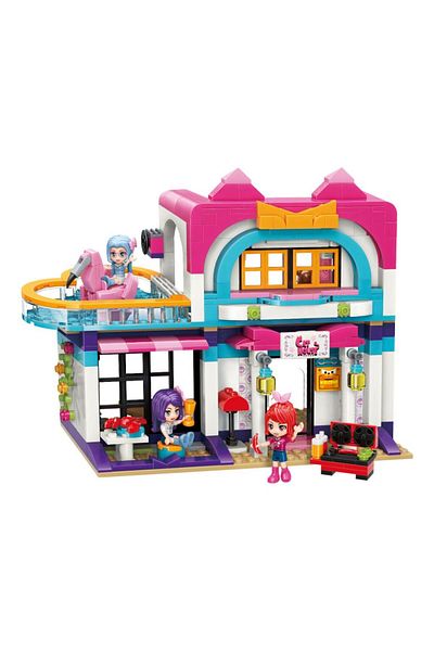 Qman Cherry Mew Mew Music Festival Party Villa Building Set 447 Pieces