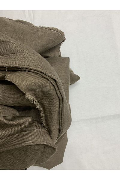Yiğit Kumaş Fine Raw Linen Fabric, Piece 130X150 cm Brown
