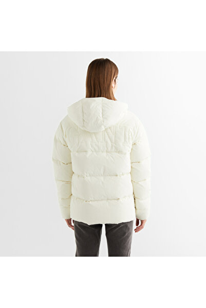 Gant Kadın Krem Kapüşonlu Kapitone Mont