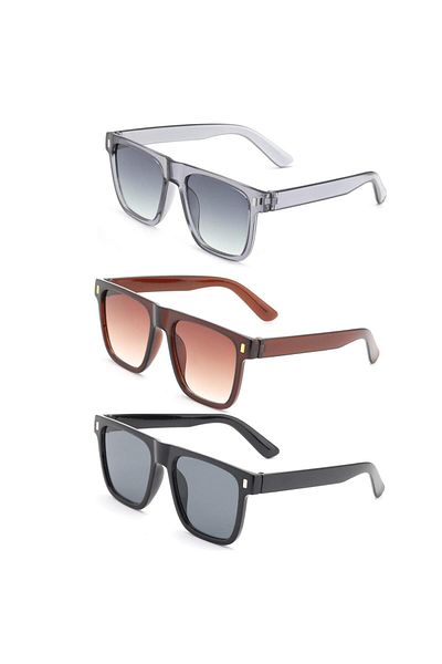 Lozzo Triple Advantage Set Unisex Uv400 Protection Square Sunglasses 23024