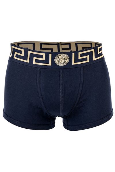Versace - Boxeri cu talie cu logo, Albastru închis, Mărime M