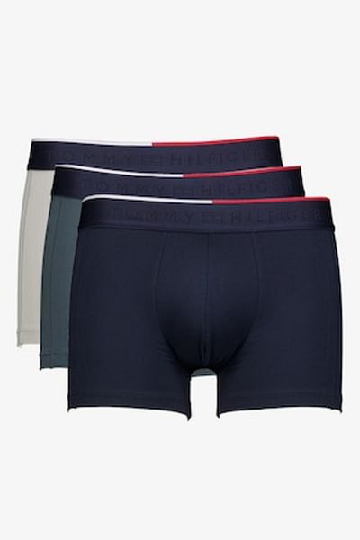 Tommy Hilfiger , Set de boxeri cu logo - 3 perechi, Gri, Verde inchis, Bleumarin, XL