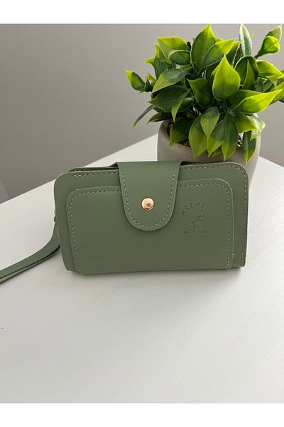 ESNEVA Khaki Color Multi-Eye Magnet Closure Women's Wallet with Coin Compartment