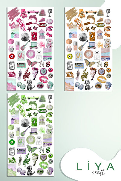 LiyaCraft Set of 6 Favorite Top Set Color Themed Sticker Set Suitable for Planner Agenda Bullet Journal