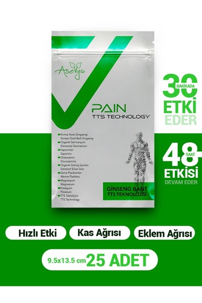 asellya sağlıklı yaşam ASELLYA SAĞLIKLI YAŞAM GİNSENG AĞRI BANDI 25'Lİ