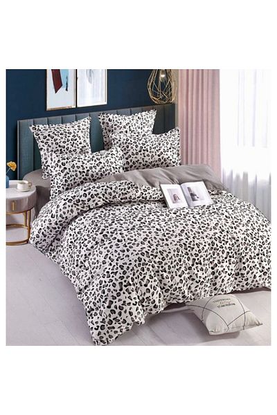 OEM Elegant Double Bed Linen Set, 6 Pieces, Fine Cotton, Elastic Sheet 180x200cm, 4 Pillowcases, Duvet C