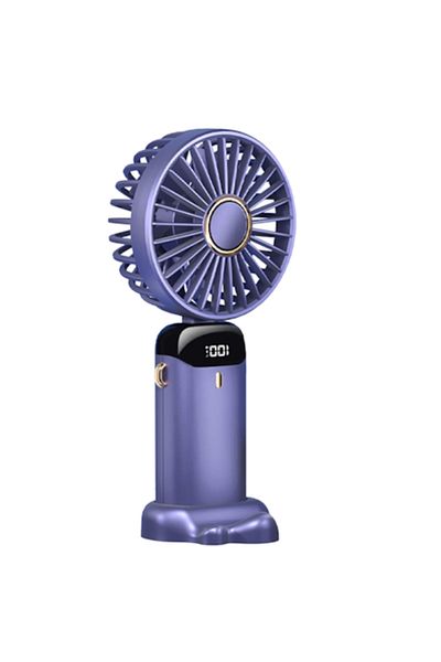 Healife Ventilator portabil, 3 în 1, 5 viteze, reglabil la 90 de grade, afișaj LED, violet, 4000mAh