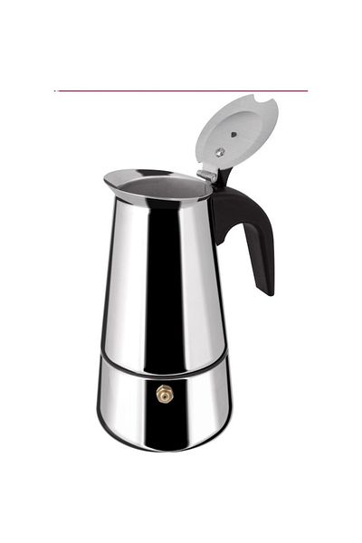 LAMART Manual Stove Espresso Maker, Moka Pot Kaffe, Stainless Steel 18/10, 6 Cups, 300 ml