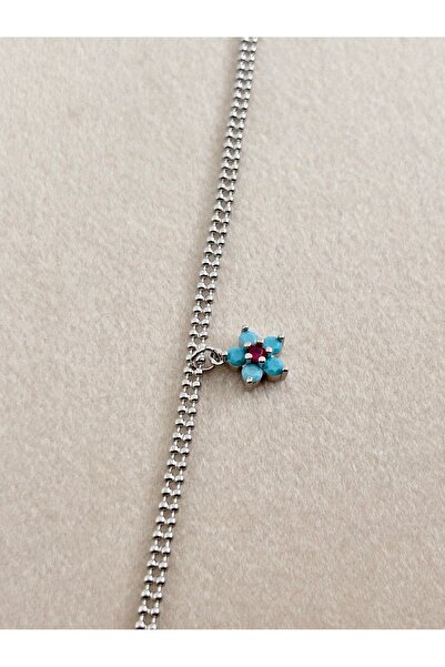 Siya Silver Special Series Dorika Chain Hanging Flower Model Steel Anklet