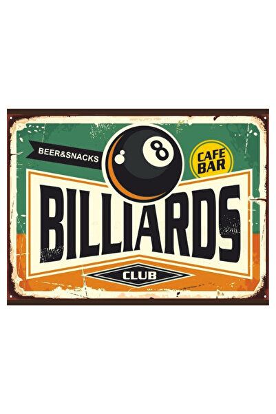 Komut Ρετρό Ξύλινη Πινακίδα Αφίσας για Λέσχη Μπιλιάρδου |   Βίντατζ Διακόσμησ...