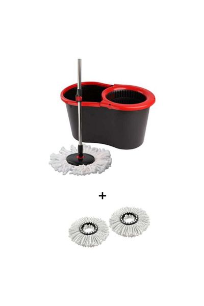 Zambak Plastik Galeata cu Storcator si Mop Rotativ, Coada Mop Metal Telescopica, Zambak 360° Rotatie Mop, 14L, Neg