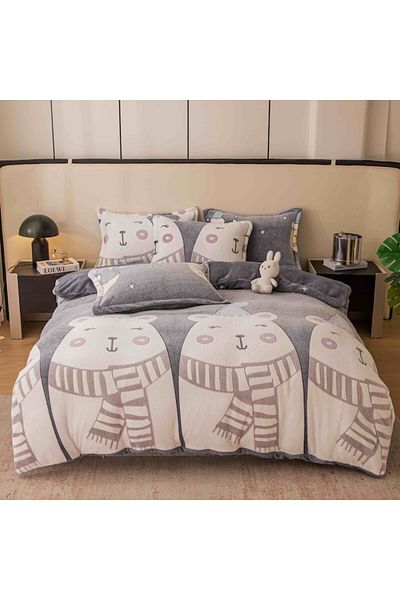 JOJO HOME Cocolino 1 Person Bedding Set With Elastic, 4 Pieces, Polar Bear