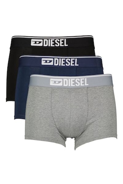 Diesel Set boxer cu logo Damien - 3 perechi, Negru, Gri melanj, Albastru marin, 2XL
