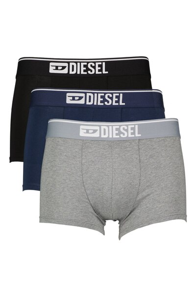 Diesel , Boxer Set with Logo Damien - 3 Pairs, Black, Grey Melange, Navy, L
