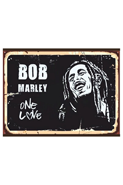 Komut Ρετρό ξύλινη αφίσα με θέμα τον Μπομπ Μάρλεϊ  "One Love " |   Διακόσμηση...