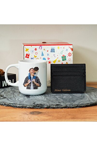 Sevilla Kişiye Özel Erkeğe Set Fotoğraflı Kupa Bardak Ve Deri Kartlık Cüzdan ...