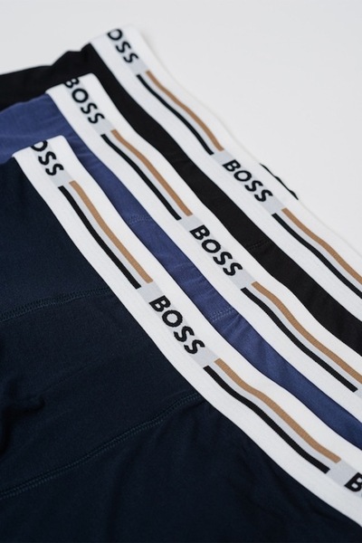 BOSS , Set of boxers with logo - 3 pairs, Black, Dark Blue, Navy, S