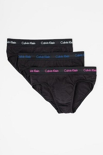 Calvin Klein , Set de chiloti cu banda logo in talie - 3 perechi, Negru melange, M